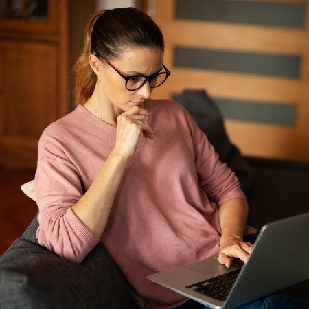 Woman on a computer
