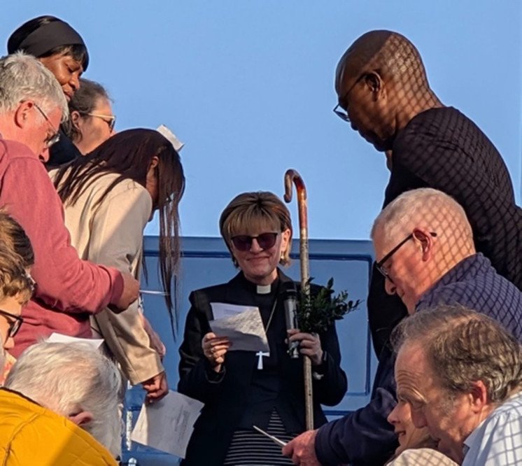 Bishop Lynne blessing Kennedy Footbridge