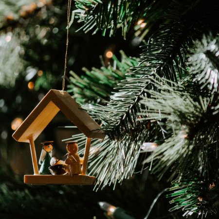 Christmas tree decoration - manger/stable