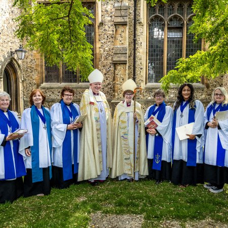 New LLMs with Bishop Roger, Bishop Lynne, Caroline Harding(Lay Ministry Adviser) and Kate Green (LLM preacher)