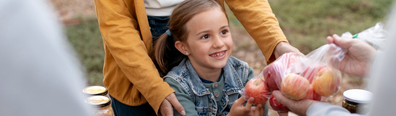 Child at community stall