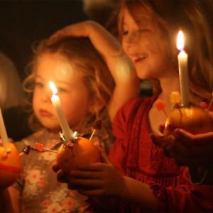 Girls with a Christingle