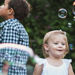 Children with bubbles