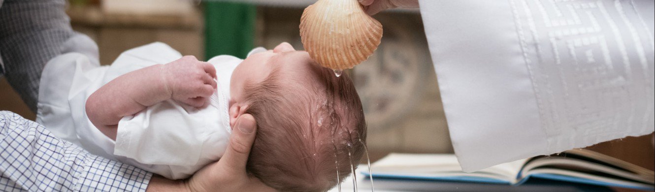 A baby being baptised