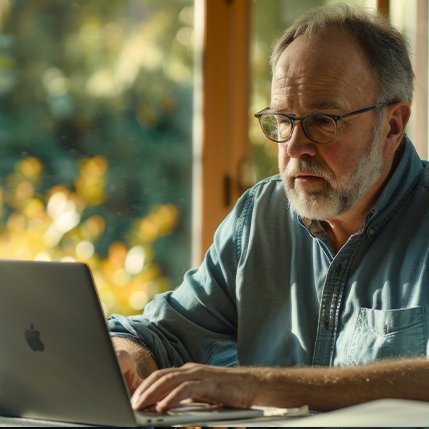 Man on a computer