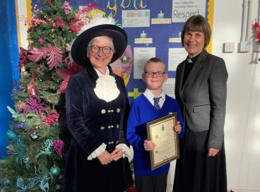 James Matthews pictured with the High Sheriff of Essex, Julie Fosh and Diocesan Rural Adviser, the Revd Canon Janet Nicholls.