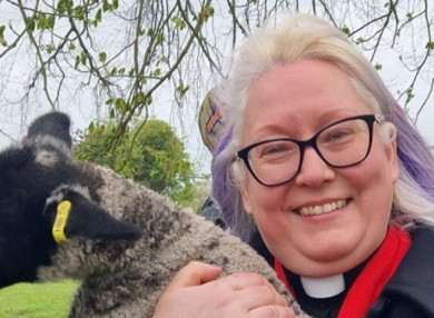 The Rev'd Sarah Moss led the Theydon Parishes annual Lambing Service on Palm Sunday