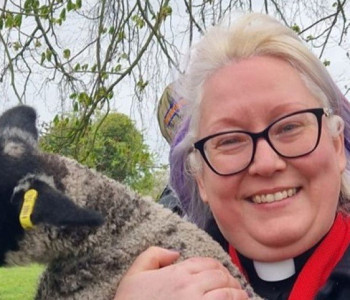 The Rev'd Sarah Moss led the Theydon Parishes annual Lambing Service on Palm Sunday